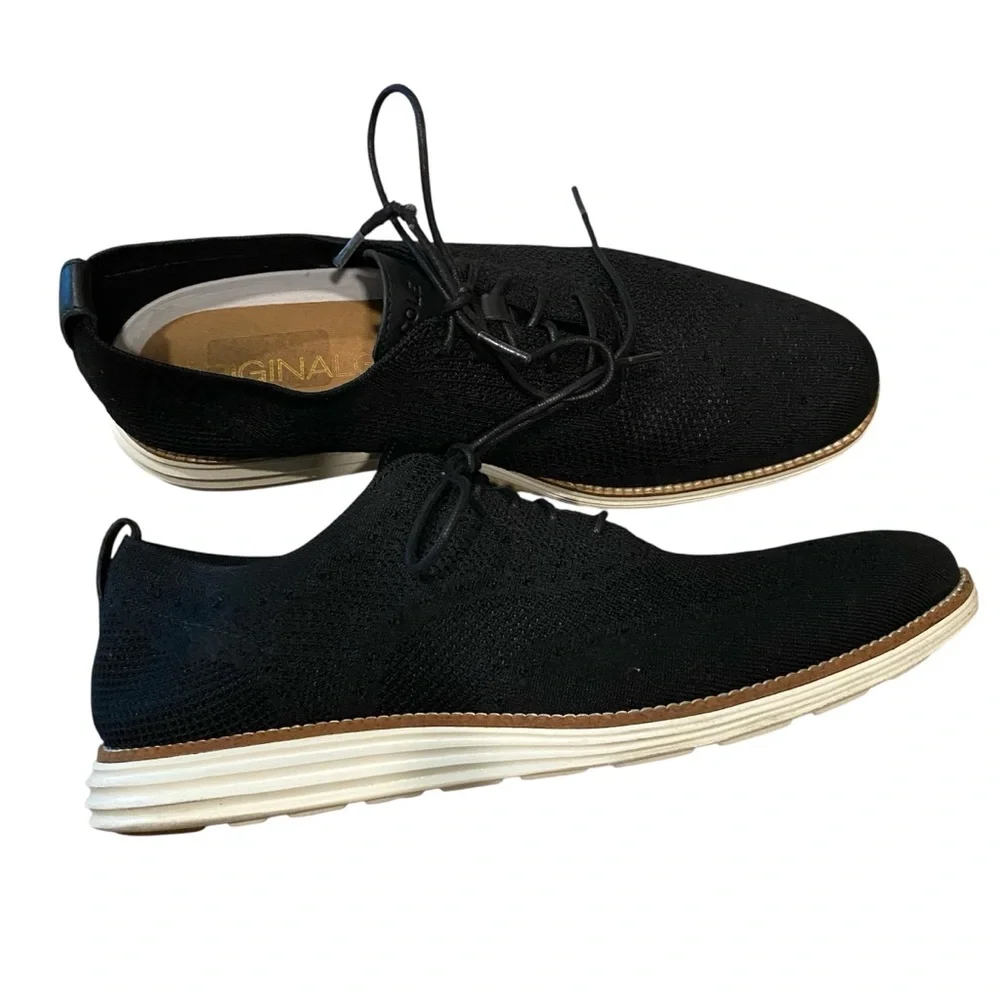 Cole Haan Original Grand Stitchlite Wingtip Oxford Shoes, Black Sz 13M